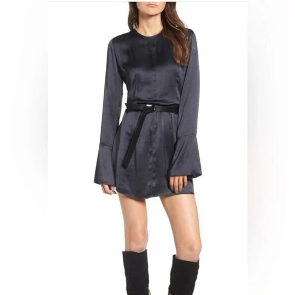 Treasure & Bond x Something Navy Bell Sleeve Mini Dress size M - Picture 1 of 6